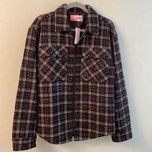 NWT Sample flannel embroidered jacket